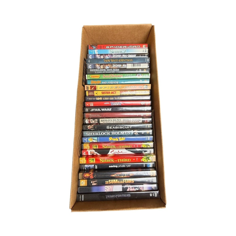 Mixed DVD Movie Lot 20+ Titles Spider-Man Shrek Star Wars Action Family 2000s